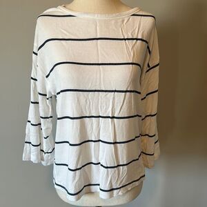 Sundry sz 1 boat neck casual nautical navy white striped long sleeve top